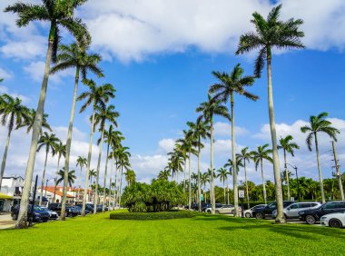 PALM BEACH - 23 Nisan 2021 Palm Beach, Florida 'daki Royal Poinciana Yolu 