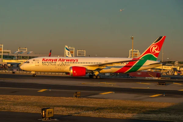 New York Januari 2022 Kenya Airways Boeing 787 Dreamliner Vliegtuig — Stockfoto