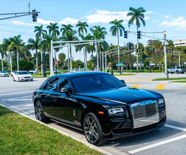 Palm Beach Styczeń 2021 Rolls Royce Royal Poinciana Way Palm — Zdjęcie stockowe