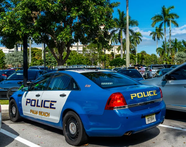 Palm Beach Florida Januari 2022 Palm Beach Polisbil Ger Säkerhet — Stockfoto