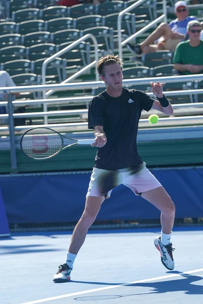 Delray Beach Florida Luty 2022 Profesjonalny Tenisista Sebastian Korda Stanów — Zdjęcie stockowe