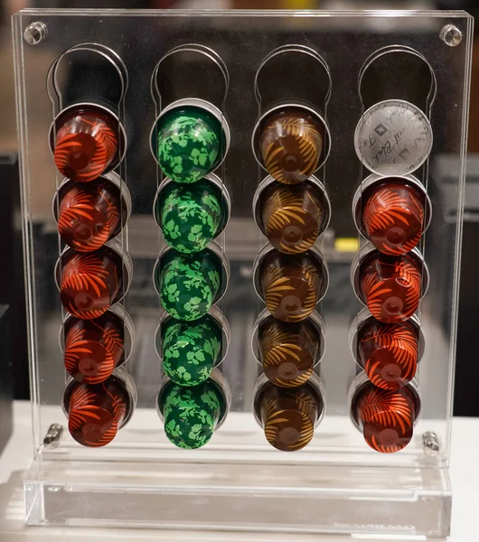 New York November 2021 Variety Coffee Capsules Nespresso Store New — Stock Photo, Image