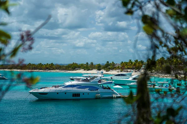 Isola Catalina Repubblica Dominicana Giugno 2021 Yacht Lusso Catalina Island — Foto Stock