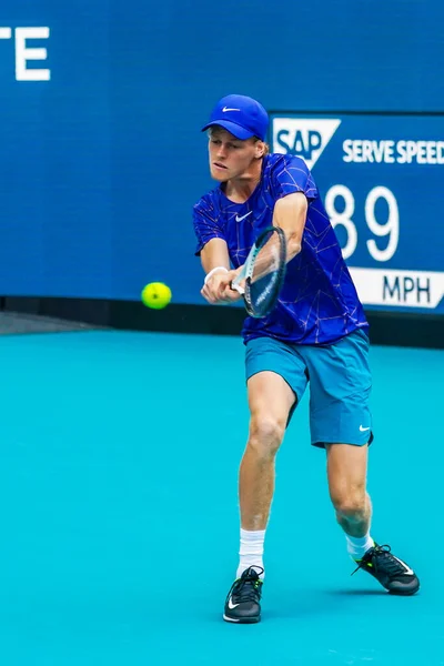 Miami Gardens Florida Marzo 2022 Jugador Profesional Tenis Jannik Sinner —  Fotos de Stock
