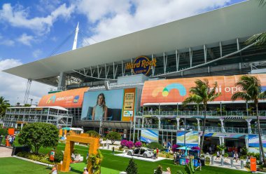MIAMI GARDENS, FLORIDA - 31 Mart 2022: 2022 Miami Açık Masters turnuvası sırasında Florida, Miami Gardens 'da Hard Rock Stadyumu' nda