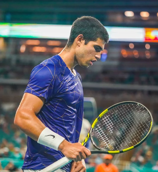 Miami Gardens Florida April 2022 Professionele Tennisser Carlos Alcaraz Uit — Stockfoto