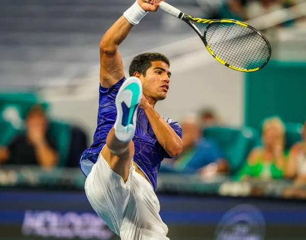 Miami Gardens Florida Abril 2022 Tenista Profesional Carlos Alcaraz España — Foto de Stock