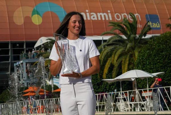 Миами Гарденс Флорида Апреля 2022 Года Чемпионка Miami Open 2022 — стоковое фото