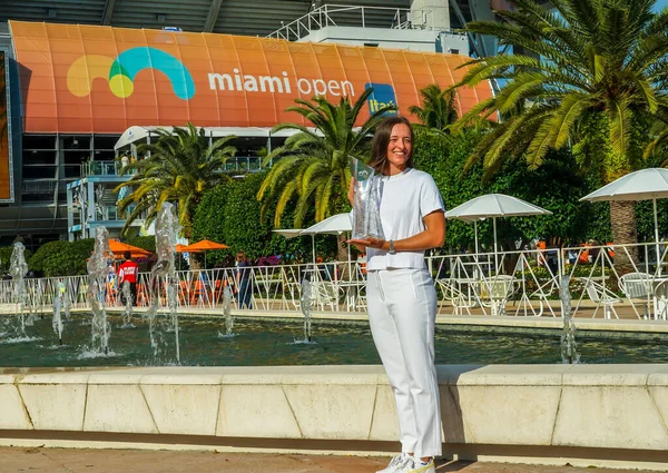 Miami Gardens Florida Aprile 2022 Campionessa Polacca Miami Open 2022 — Foto Stock