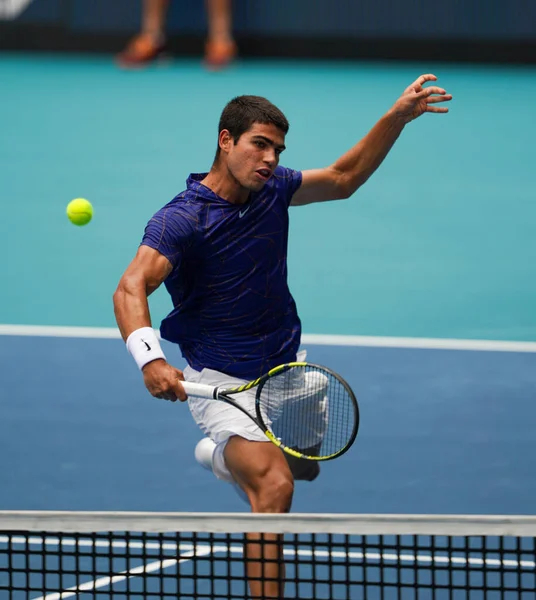 Miami Gardens Florida April 2022 Professionele Tennisser Carlos Alcaraz Uit — Stockfoto