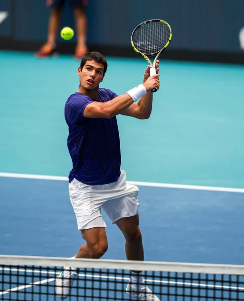 Miami Gardens Floride Avril 2022 Joueur Tennis Professionnel Carlos Alcaraz — Photo