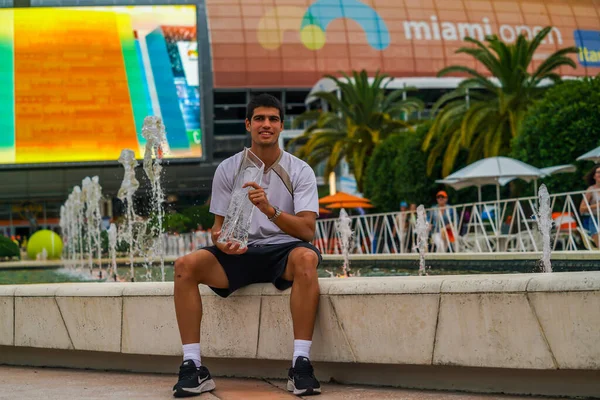 Miami Gardens Floride Avril 2022 Carlos Alcaraz Champion Espagnol Miami — Photo