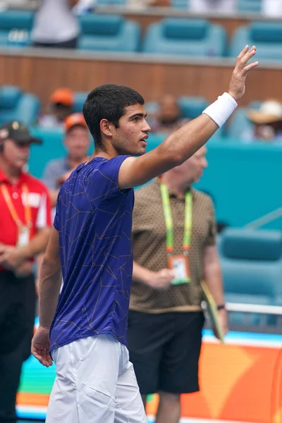 Miami Gardens Florida April 2022 Miami Open 2022 Kampioen Carlos — Stockfoto