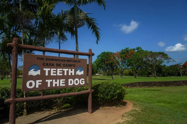 Romana ドミニカ共和国 2021年6月10日 ピート ダイによるCasa Campoデザインの有名な犬ゴルフコースの歯 世界7つの海辺の穴だけを含む景勝地18ホールのゴルフコース — ストック写真