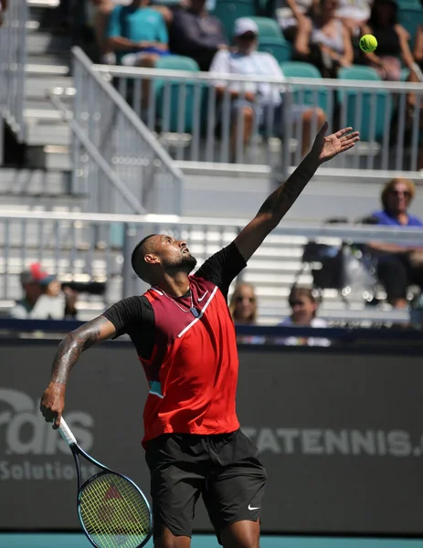 Miami Gardens Florida Mars 2022 Professionell Tennisspelare Nick Kyrgios Australia — Stockfoto