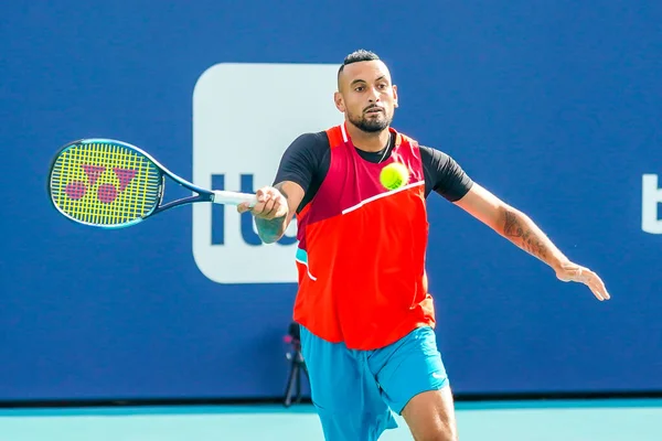 Miami Gardens Florida Března 2022 Profesionální Tenista Nick Kyrgios Austrálie — Stock fotografie