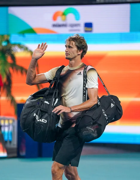 Miami Gardens Florida March 2022 Professional Tennis Player Alexander Zverev — стоковое фото