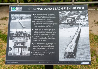  Florida 'daki Juno Plajı Balık İskelesi tabelası