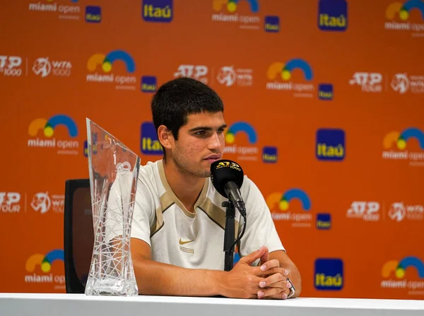 Miami Gardens Florida April 2022 Miami Open 2022 Kampioen Carlos — Stockfoto