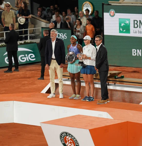 París Francia Junio 2022 Roland Garros 2022 Campeona Iga Swiatek — Foto de Stock