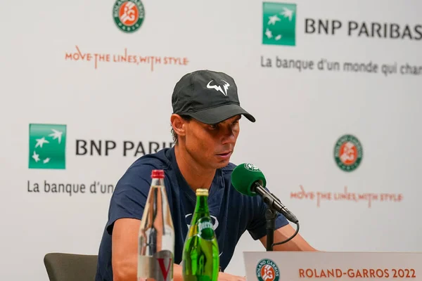 Paris Frankreich Juni 2022 Grand Slam Champion Rafael Nadal Aus — Stockfoto