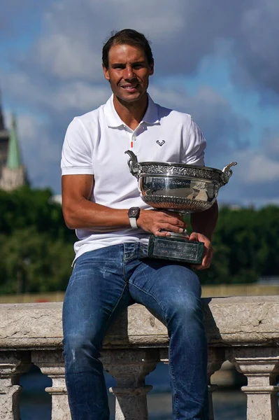 Paris Frankreich Juni 2022 Roland Garros Sieger Rafael Nadal Aus — Stockfoto
