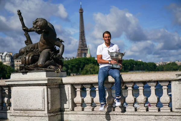 Pari France Haziran 2022 Roland Garros 2022 Spanya Şampiyonu Rafael — Stok fotoğraf