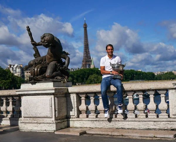 Paris Frankrike Juni 2022 Roland Garros 2022 Champion Rafael Nadal — Stockfoto
