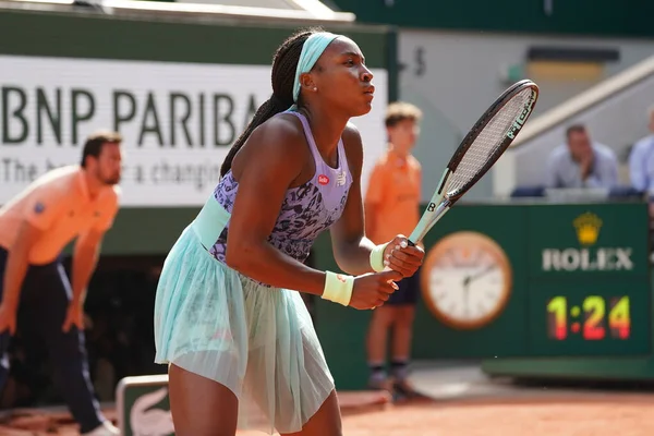 París Francia Junio 2022 Tenista Profesional Coco Gauff Estados Unidos —  Fotos de Stock