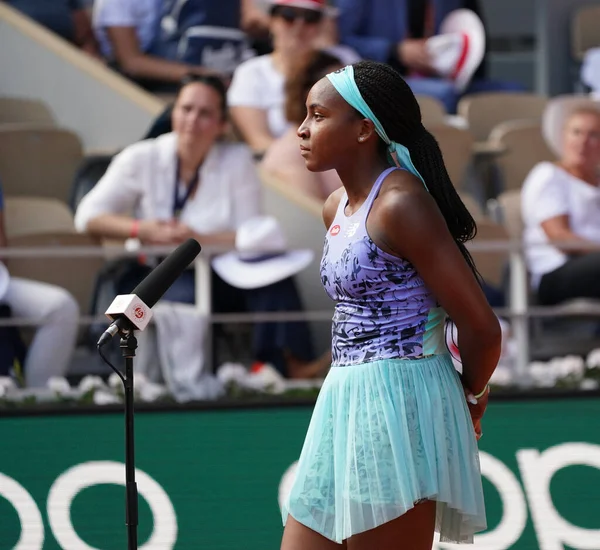 París Francia Junio 2022 Tenista Profesional Coco Gauff Estados Unidos —  Fotos de Stock