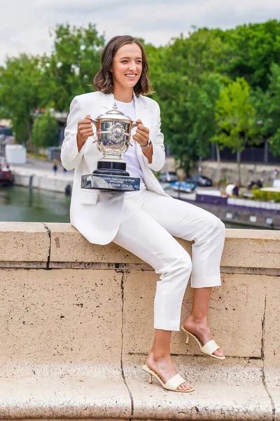 Paris França Junho 2022 2022 Roland Garros Campeã Iga Swi — Fotografia de Stock