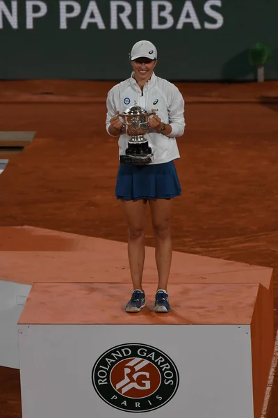 París Francia Junio 2022 Campeona Polonia Roland Garros 2022 Iga — Foto de Stock