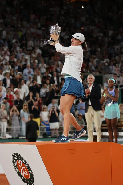 Paris França Junho 2022 2022 Roland Garros Champion Iga Swi — Fotografia de Stock