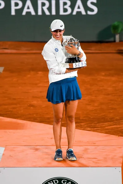 París Francia Junio 2022 2022 Campeona Roland Garros Iga Swiatek — Foto de Stock