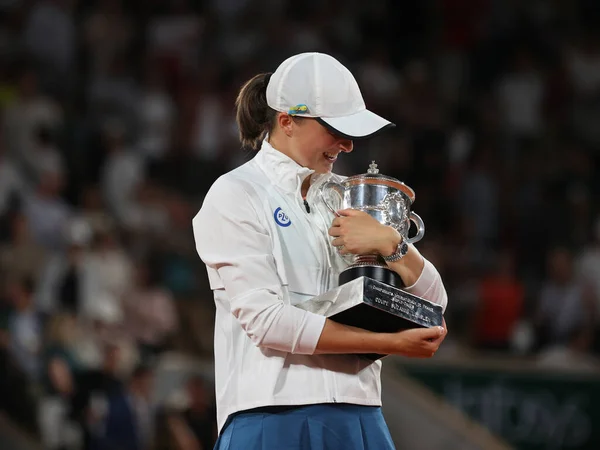 Paris França Junho 2022 2022 Roland Garros Champion Iga Swi — Fotografia de Stock