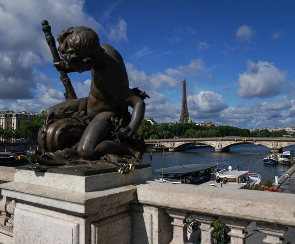 Pont Des Invalides Effel Tower Ahogy Pont Alexandre Iii Ból — Stock Fotó