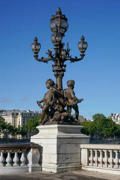 Kandelabra Pont Alexandre Iii Paryżu Francja — Zdjęcie stockowe