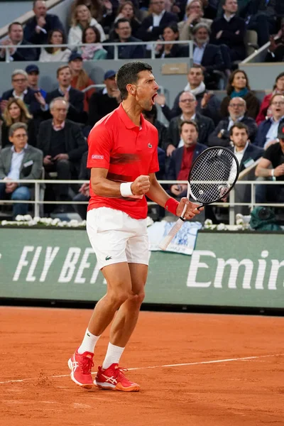 Paris Frankrike Maj 2022 Grand Slam Mästare Novak Djokovic Serbien — Stockfoto