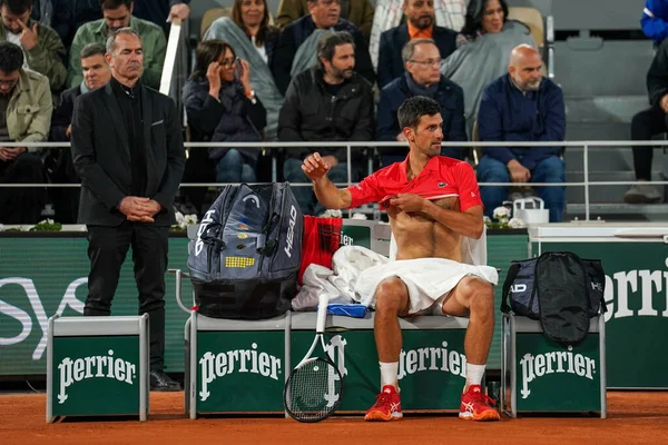 Paříž Francie Května 2022 Srbský Šampion Grand Slam Novak Djokovic — Stock fotografie