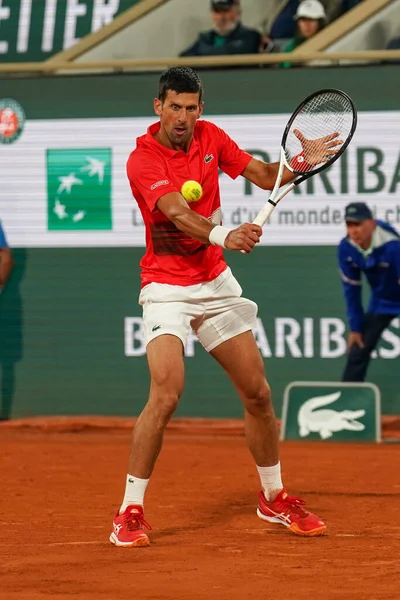 Paříž Francie Května 2022 Srbský Šampion Grand Slam Novak Djokovic — Stock fotografie