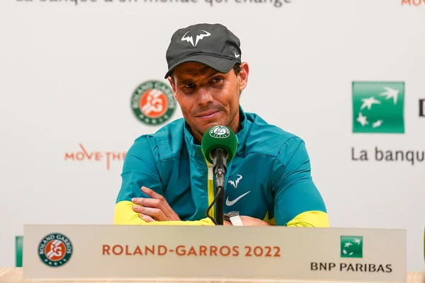 Paris França Maio 2022 Campeão Grand Slam Rafael Nadal Espanha — Fotografia de Stock