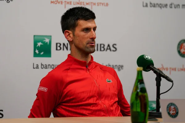 París Francia Mayo 2022 Campeón Grand Slam Novak Djokovic Serbia —  Fotos de Stock