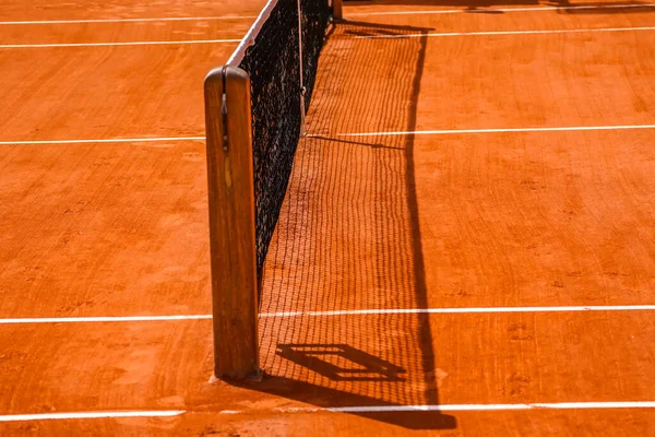 Tennisplatz Auf Rotem Sand — Stockfoto