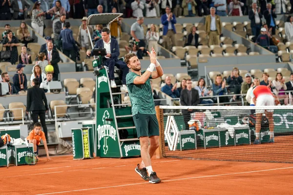 Paris Frankreich Juni 2022 Tennisprofi Casper Ruud Aus Norwegen Feiert — Stockfoto