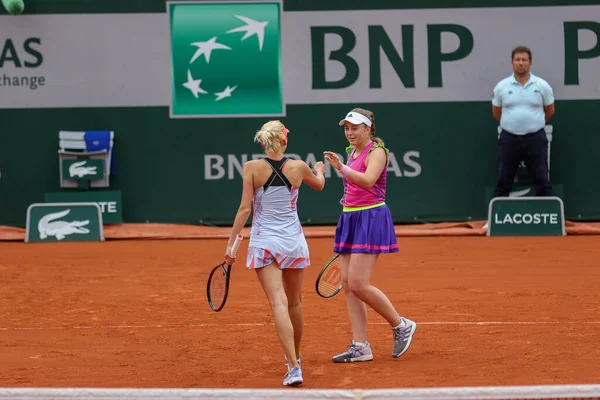 París Francia Junio 2022 Jugadoras Tenis Lyudmyla Kichenok Ukr Jelena —  Fotos de Stock