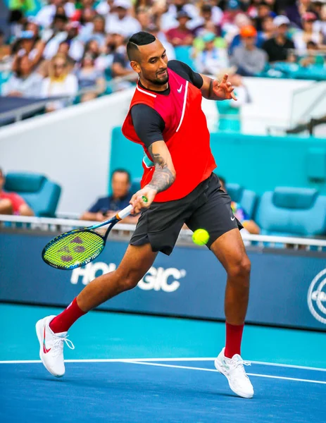 Miami Gardens Florida Března 2022 Profesionální Tenista Nick Kyrgios Austrálie — Stock fotografie