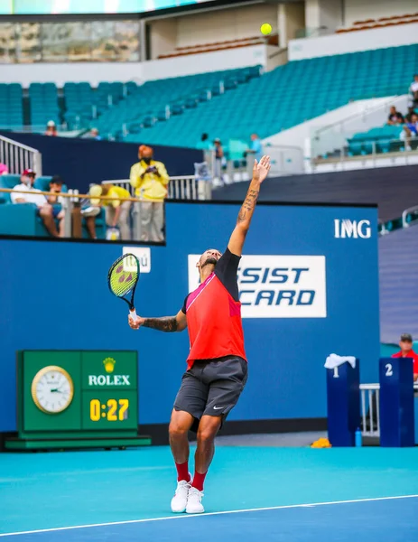 Miami Gardens Florida March 2022 Professional Tennis Player Nick Kyrgios — Fotografia de Stock