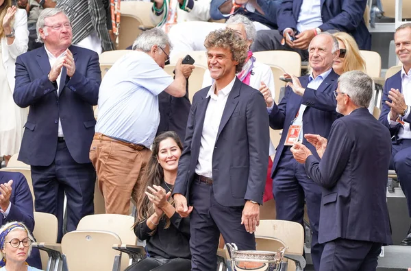 フランス 2022年6月5日 ブラジルのグスタボ クールテンが2022年ロラン ガロスで開催されたラファエル ナダルとキャスパー ルーの男子決勝戦に参加 — ストック写真