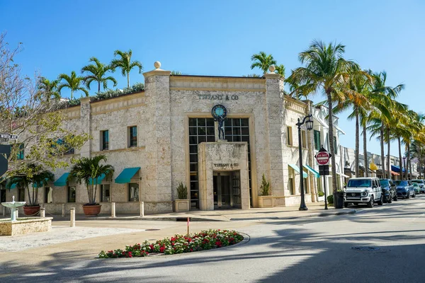 Palm Beach Florida Febbraio 2022 Tiffany Store Worth Avenue Palm — Foto Stock