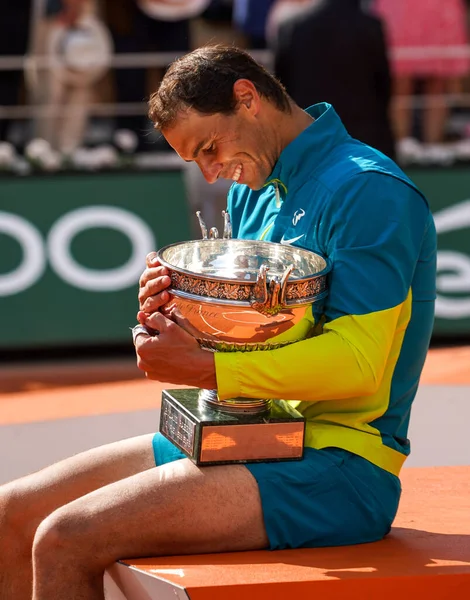 Paris France June 2022 2022 Roland Garros Champion Rafael Nadal — Stockfoto